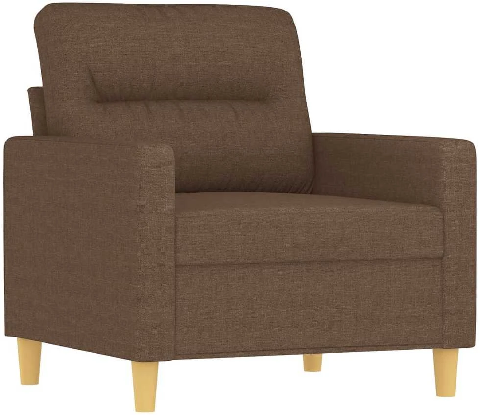 Sofa Sofos komplektas su pagalvėlėmis, 3 dalių, rudas, audinys