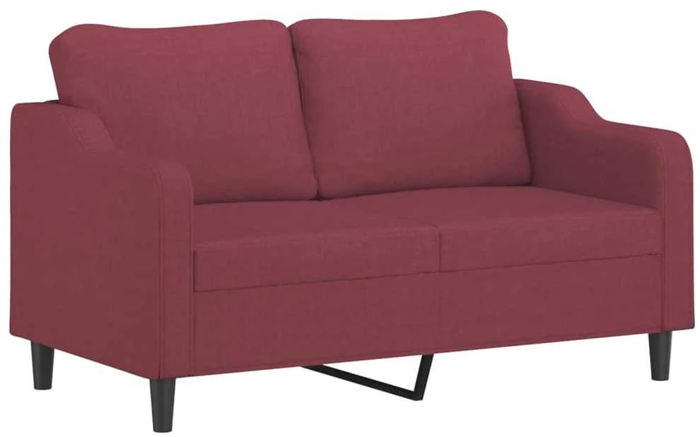 Sofa Sofos komplektas su pagalvėlėmis, 3 dalių, vyno, audinys