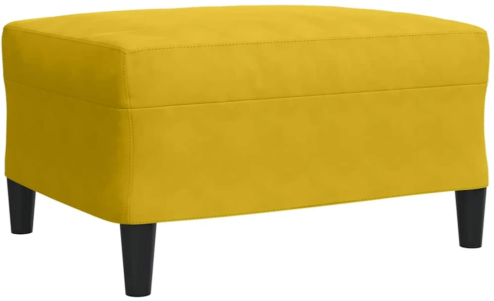 Sofa Sofos komplektas su pagalvėlėmis, 3 dalių, geltonas, aksomas