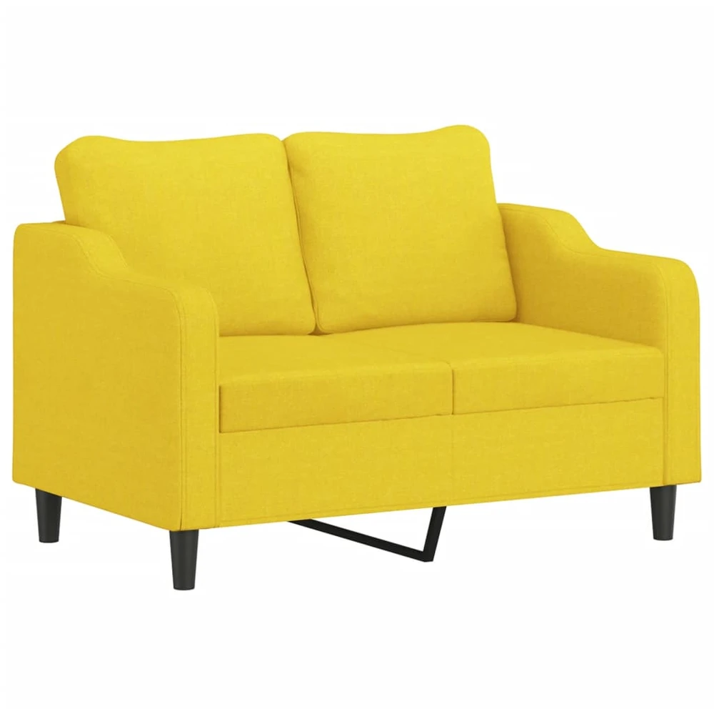 Sofa Sofos komplektas su pagalvėlėmis, 3 dalių, geltonas, audinys