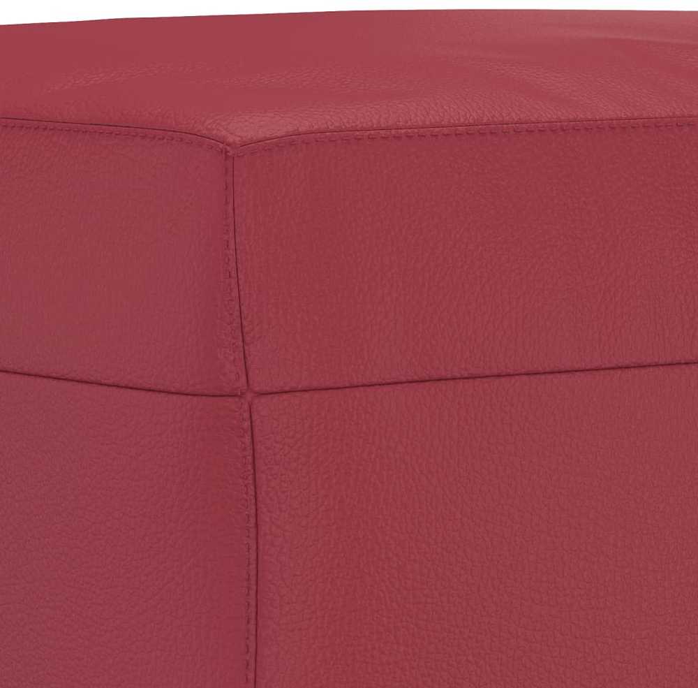 Sofa Sofos komplektas su pagalvėlėmis, 3 dalių, vyno, dirbtinė oda