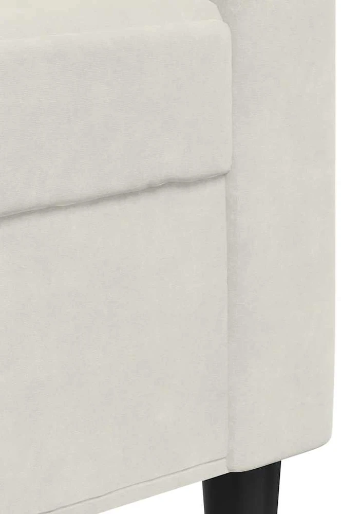 Sofa Sofos komplektas su pagalvėlėmis, 3 dalių, kreminis, aksomas
