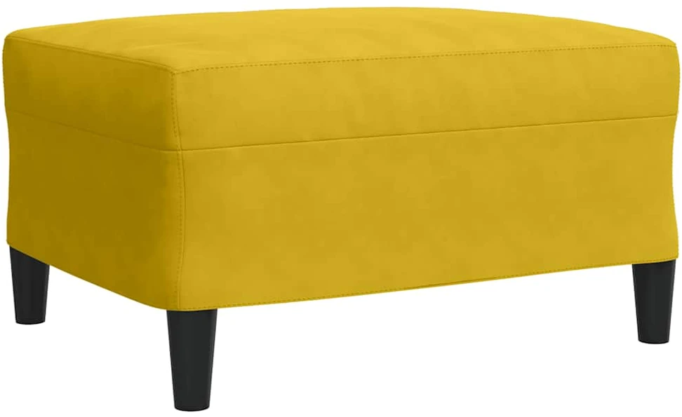 Sofa Sofos komplektas su pagalvėlėmis, 3 dalių, geltonas, aksomas