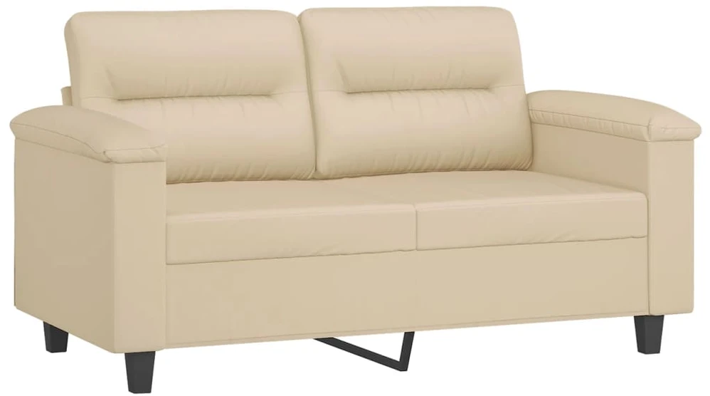 Sofa Sofos komplektas su pagalvėlėmis, 3 dalių, kreminis, audinys