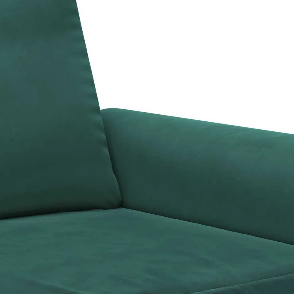 Sofa Sofos komplektas su pagalvėlėmis, 3 dalių, žalias, aksomas