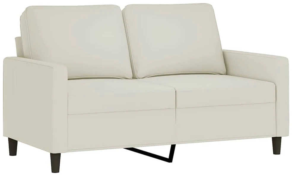 Sofa Sofos komplektas su pagalvėlėmis, 3 dalių, kreminis, aksomas