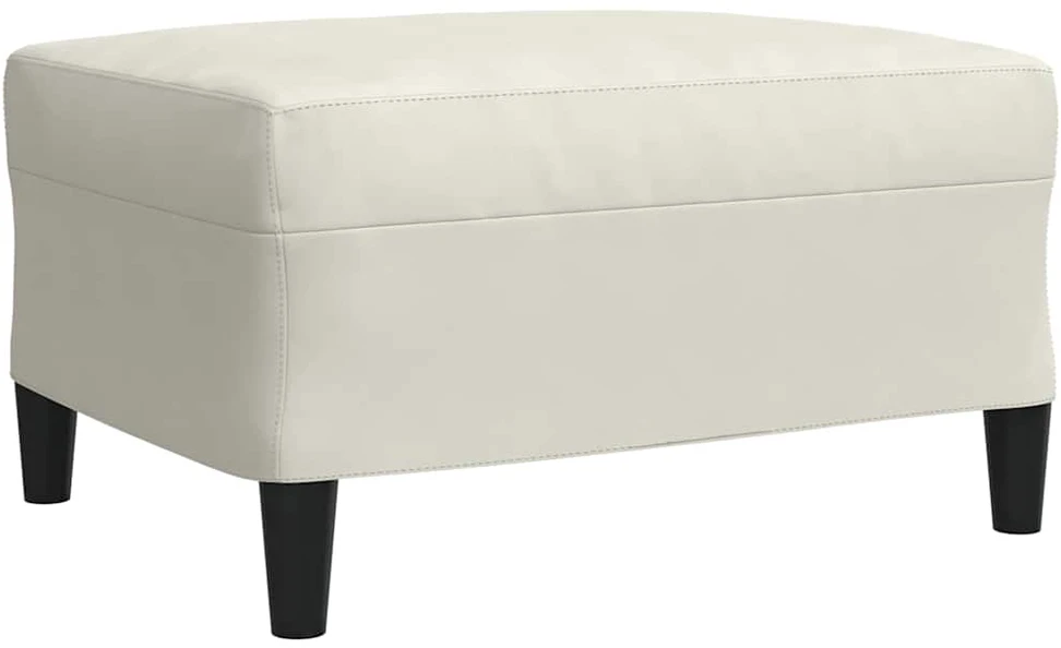 Sofa Sofos komplektas su pagalvėlėmis, 3 dalių, kreminis, aksomas