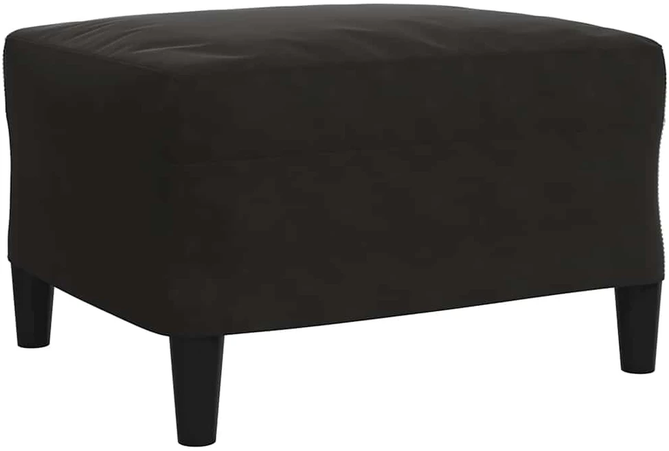 Sofa Sofos komplektas su pagalvėlėmis, 3 dalių, juodas, aksomas