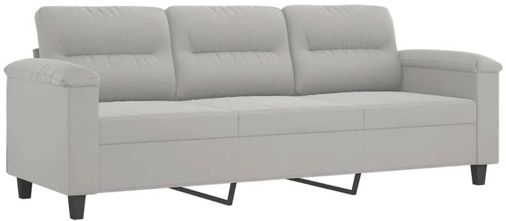 Sofa Sofos komplektas su pagalvėlėmis, 3 dalių, pilkas, audinys