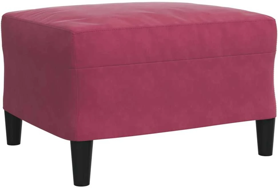 Sofa Sofos komplektas su pagalvėlėmis, 3 dalių, vyno, aksomas