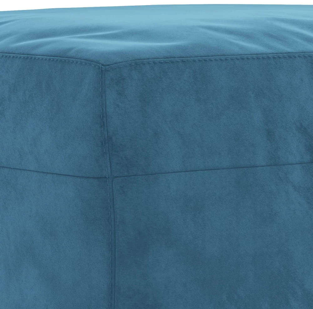 Sofa Sofos komplektas su pagalvėlėmis, 3 dalių, mėlynas, aksomas