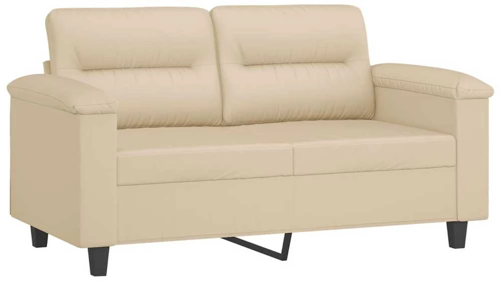 Sofa Sofos komplektas su pagalvėlėmis, 3 dalių, kreminis, audinys