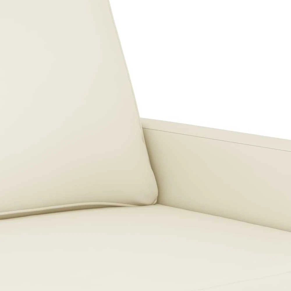 Sofa Sofos komplektas su pagalvėlėmis, 3 dalių, kreminis, aksomas