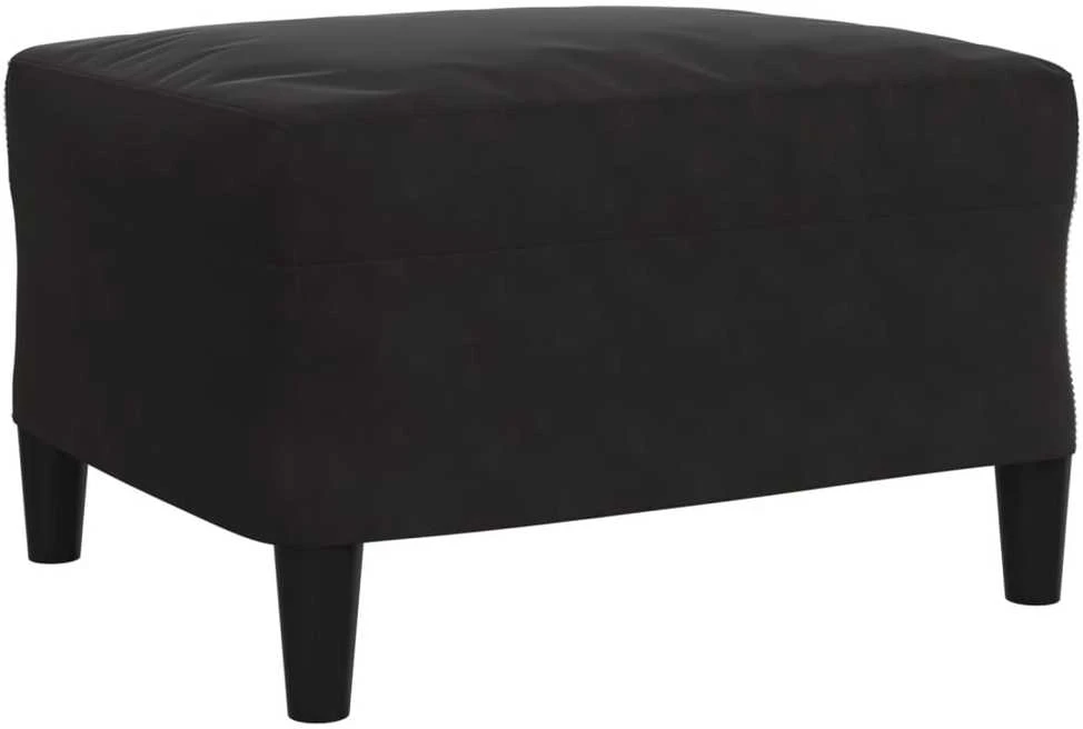 Sofa Sofos komplektas su pagalvėlėmis, 3 dalių, juodas, aksomas