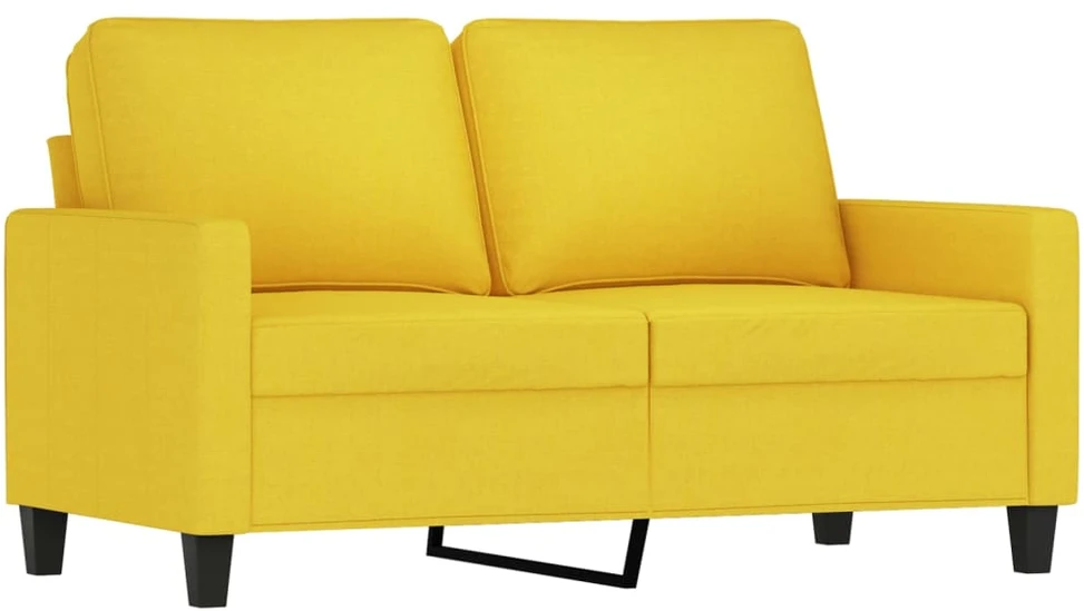 Sofa Sofos komplektas su pagalvėlėmis, 3 dalių, geltonas, audinys