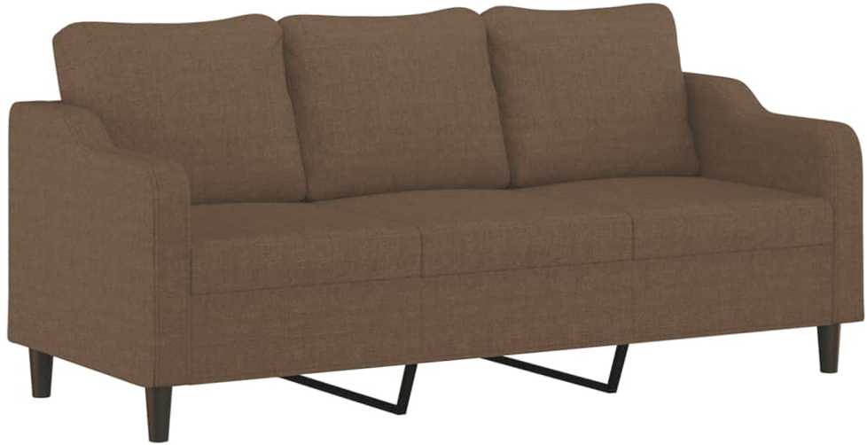 Sofa Sofos komplektas su pagalvėlėmis, 3 dalių, rudas, audinys