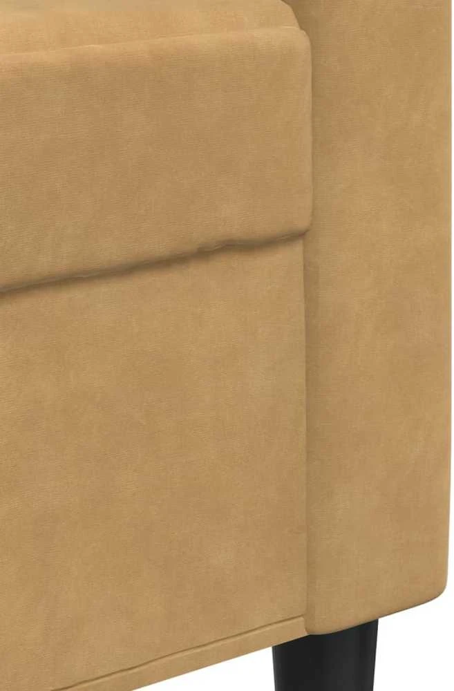 Sofa Sofos komplektas su pagalvėlėmis, 3 dalių, rudas, aksomas