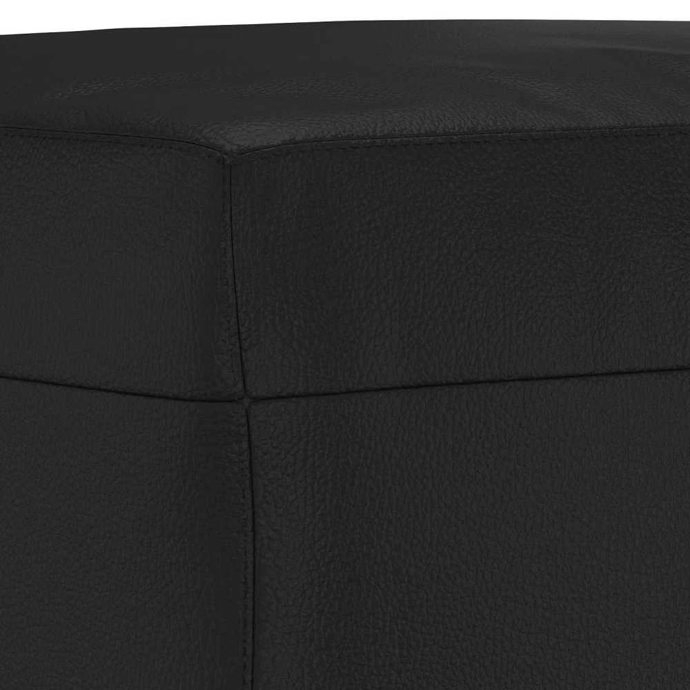 Sofa Sofos komplektas su pagalvėlėmis, 3 dalių, juodas, dirbtinė oda