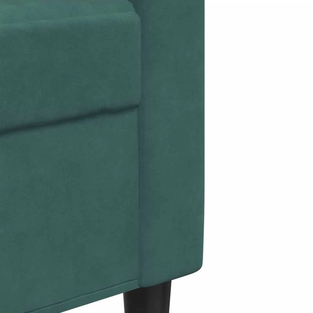 Sofa Sofos komplektas su pagalvėlėmis, 3 dalių, žalias, aksomas