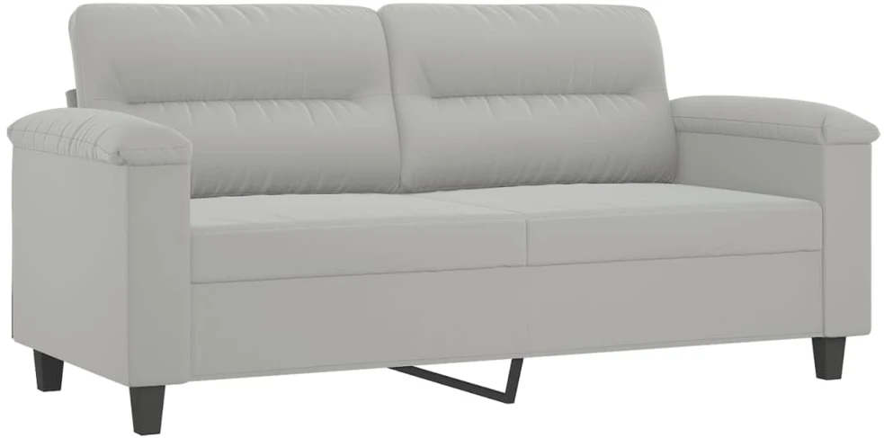Sofa Sofos komplektas su pagalvėlėmis, 3 dalių, pilkas, audinys