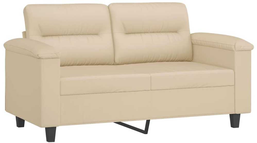 Sofa Sofos komplektas su pagalvėlėmis, 3 dalių, kreminis, audinys