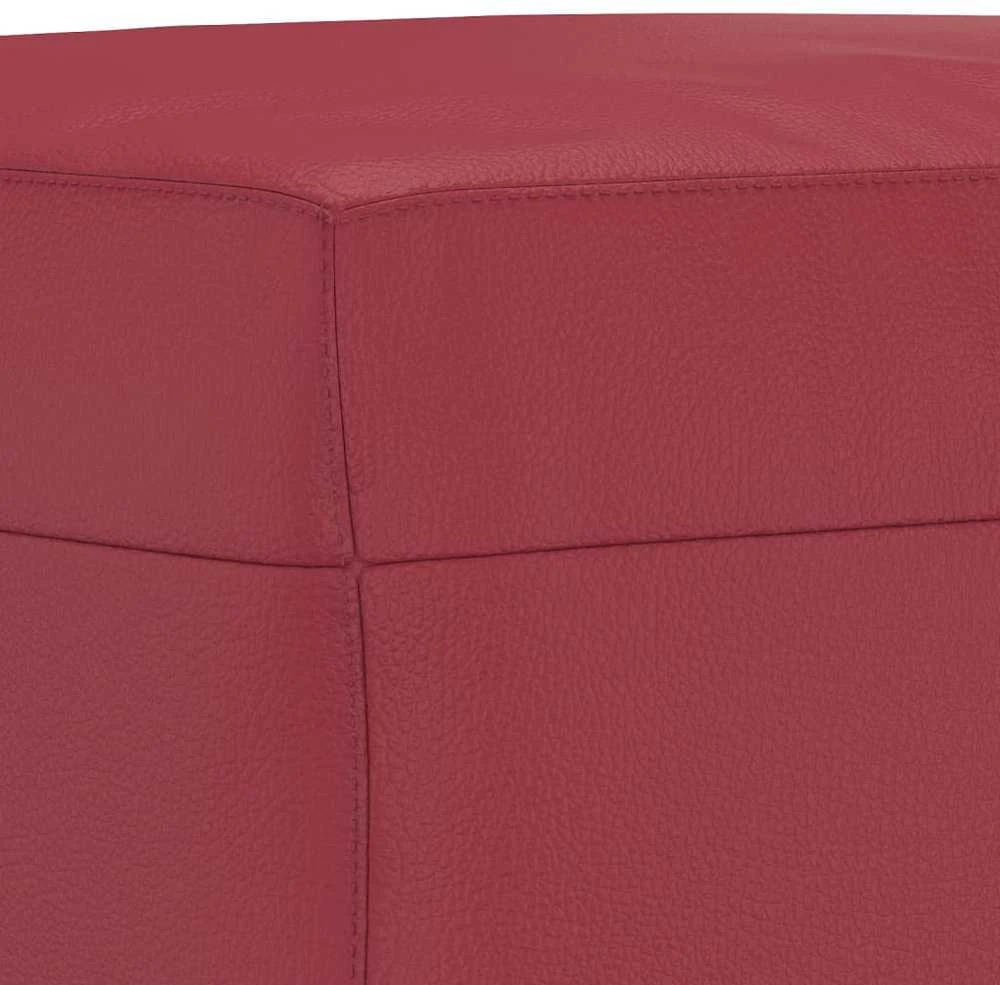 Sofa Sofos komplektas su pagalvėlėmis, 3 dalių, vyno, dirbtinė oda