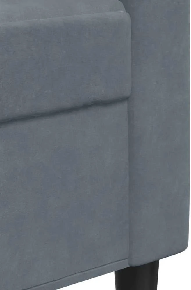Sofa Sofos komplektas su pagalvėlėmis, 3 dalių, pilkas, aksomas