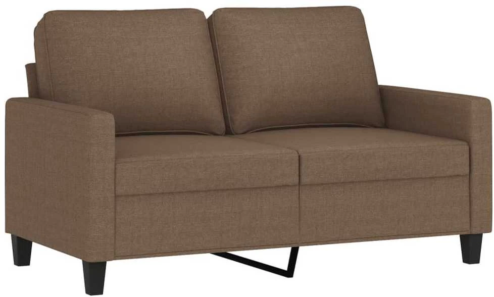 Sofa Sofos komplektas su pagalvėlėmis, 3 dalių, rudas, audinys