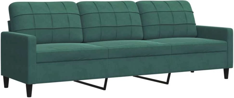 Sofa Sofos komplektas su pagalvėlėmis, 3 dalių, žalias, aksomas