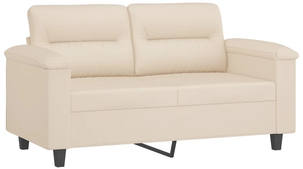 Sofa Sofos komplektas su pagalvėlėmis, 3 dalių, smėlio, audinys