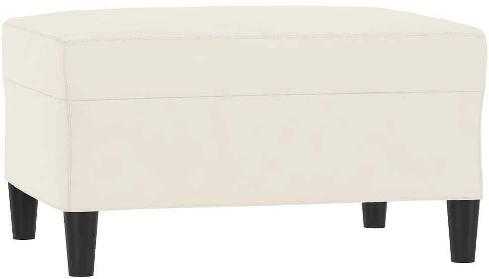 Sofa Sofos komplektas su pagalvėlėmis, 3 dalių, kreminis, aksomas