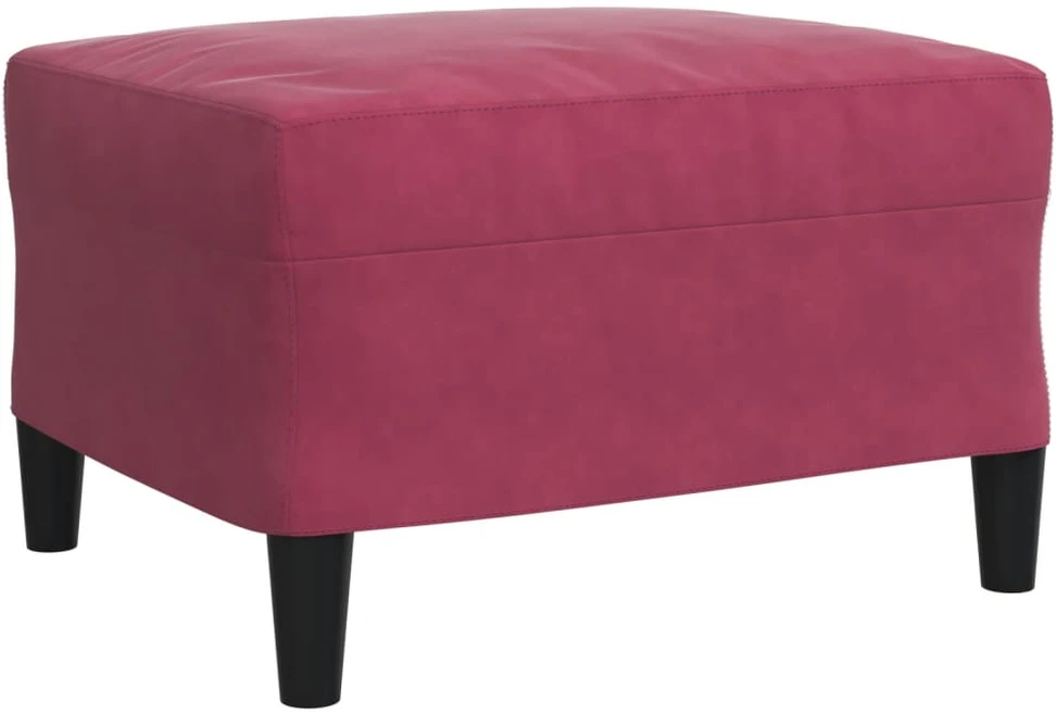 Sofa Sofos komplektas su pagalvėlėmis, 3 dalių, vyno, aksomas