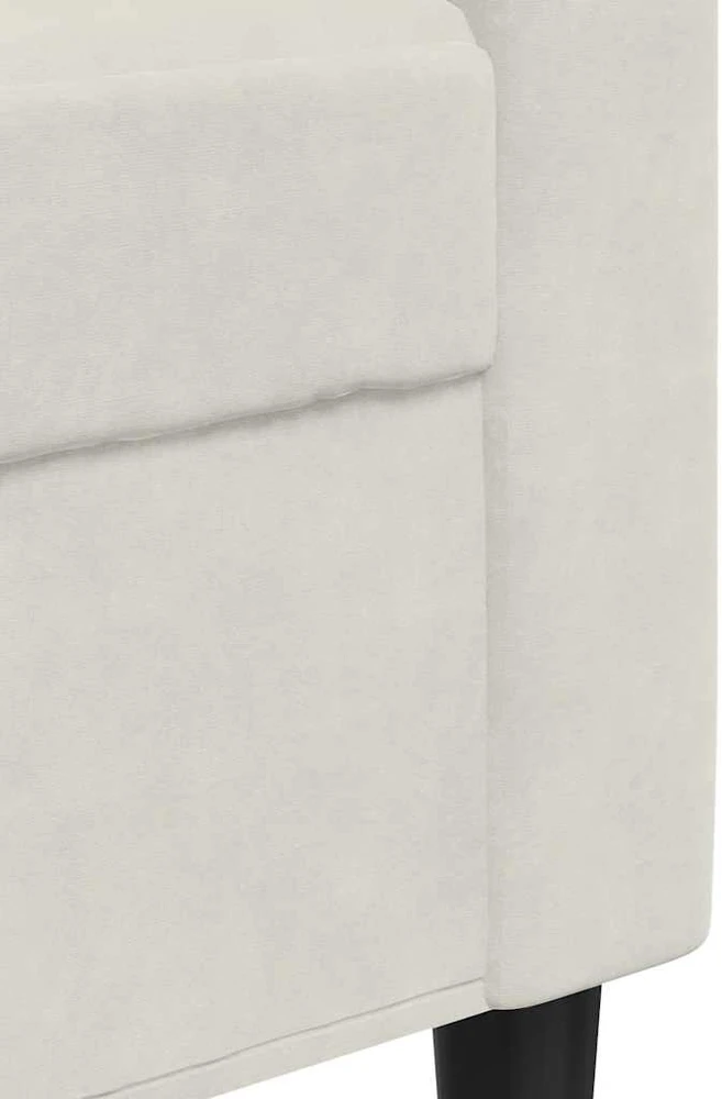 Sofa Sofos komplektas su pagalvėlėmis, 3 dalių, kreminis, aksomas