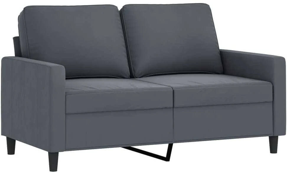 Sofa Sofos komplektas su pagalvėlėmis, 3 dalių, pilkas, aksomas