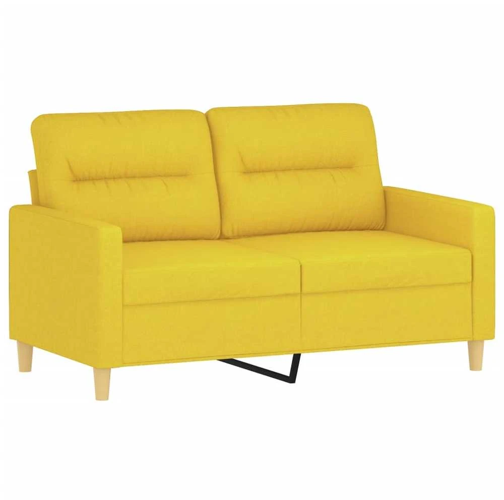 Sofa Sofos komplektas su pagalvėlėmis, 3 dalių, geltonas, audinys