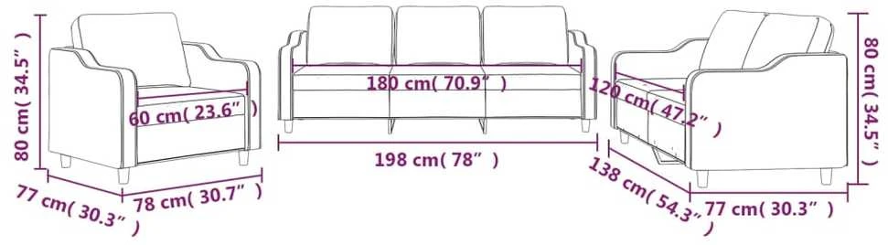 Sofa Sofos komplektas su pagalvėlėmis, 3 dalių, juodas, audinys