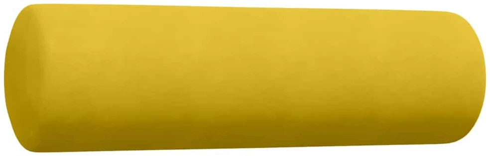 Sofa Sofos komplektas su pagalvėlėmis, 3 dalių, geltonas, aksomas