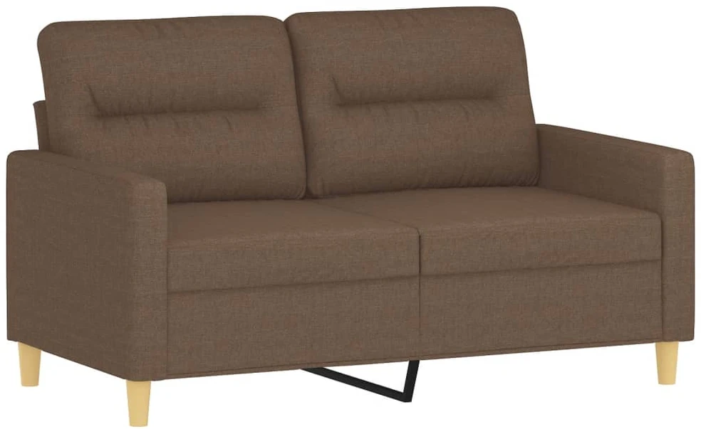 Sofa Sofos komplektas su pagalvėlėmis, 3 dalių, rudas, audinys