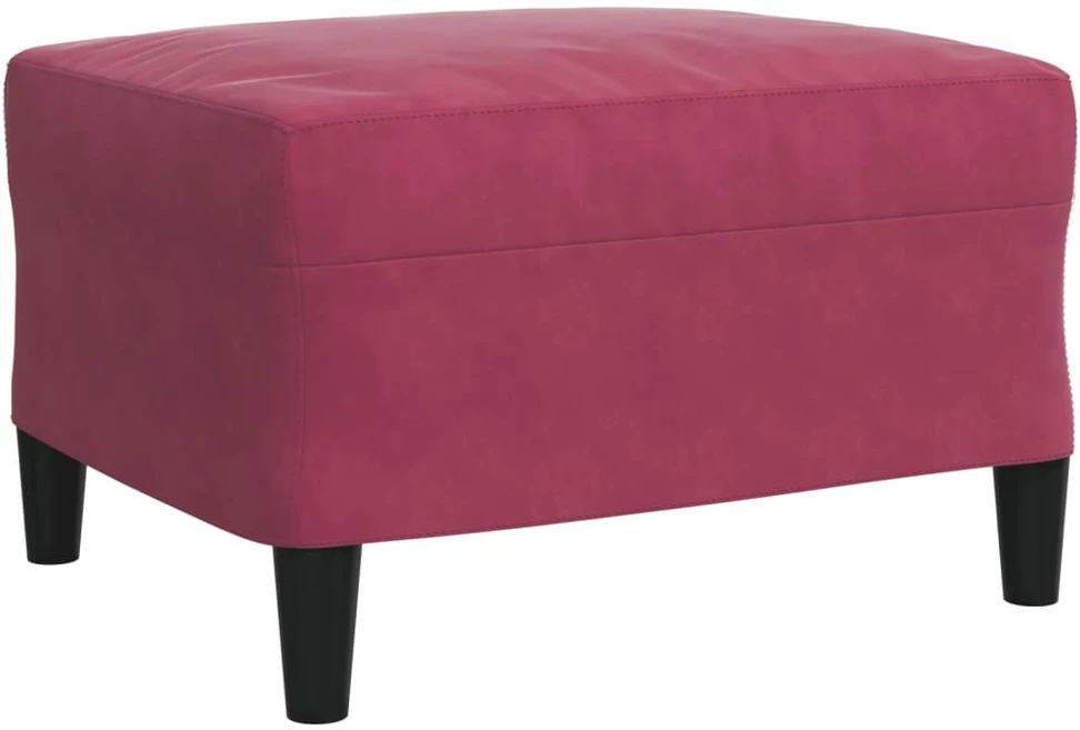 Sofa Sofos komplektas su pagalvėlėmis, 3 dalių, vyno, aksomas