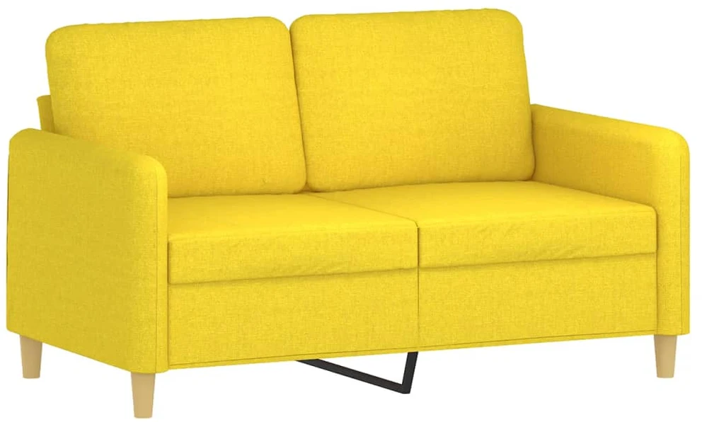Sofa Sofos komplektas su pagalvėlėmis, 3 dalių, geltonas, audinys