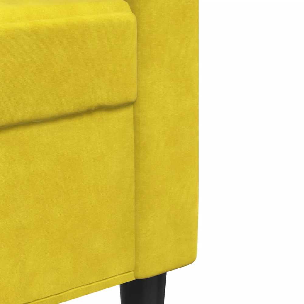 Sofa Sofos komplektas su pagalvėlėmis, 3 dalių, geltonas, aksomas