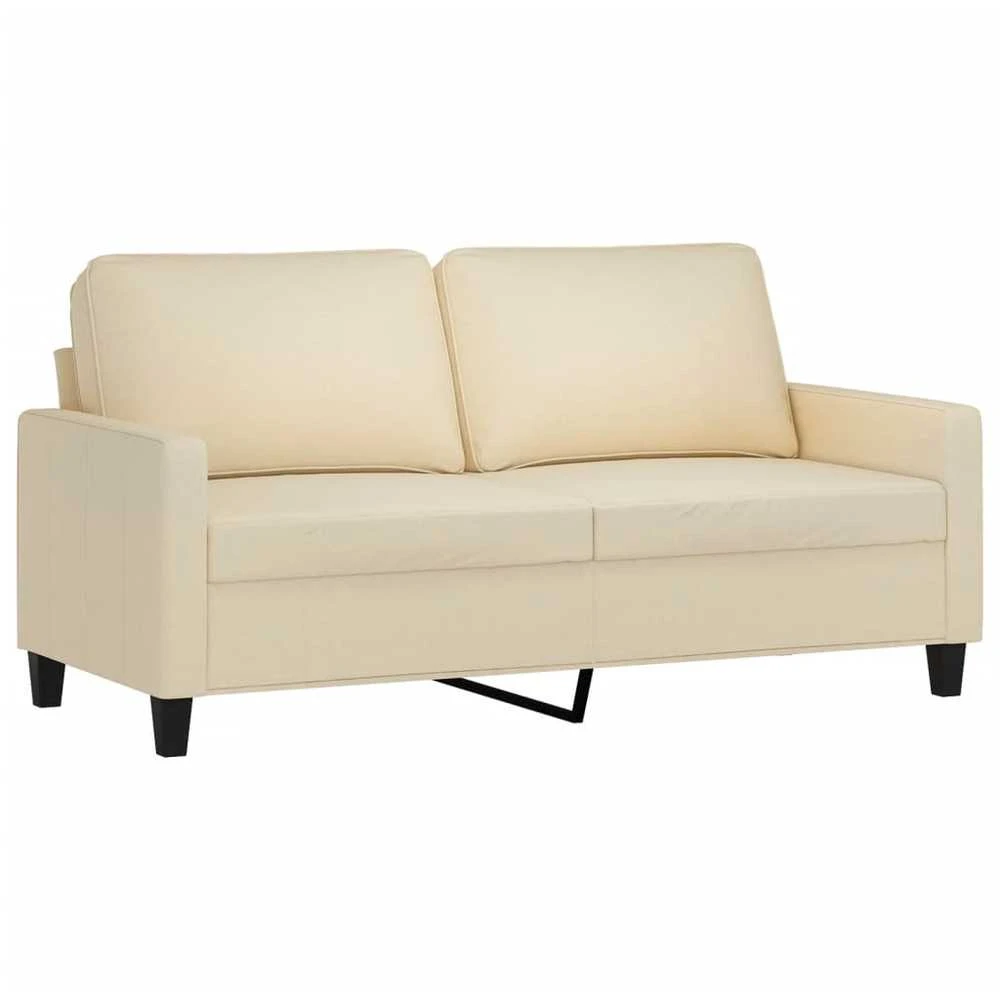 Sofa Sofos komplektas su pagalvėlėmis, 3 dalių, kreminis, audinys