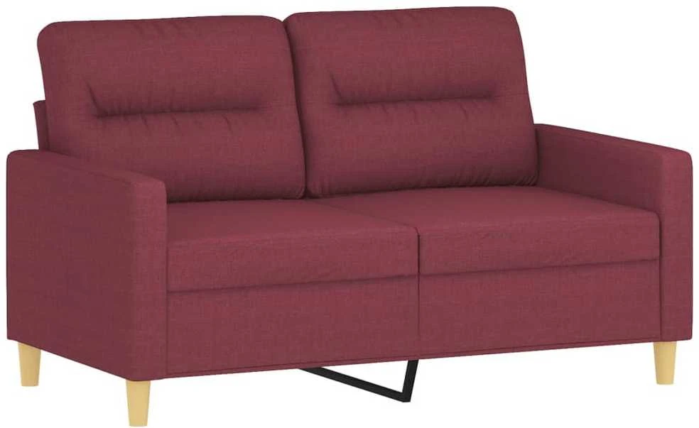 Sofa Sofos komplektas su pagalvėlėmis, 3 dalių, vyno, audinys