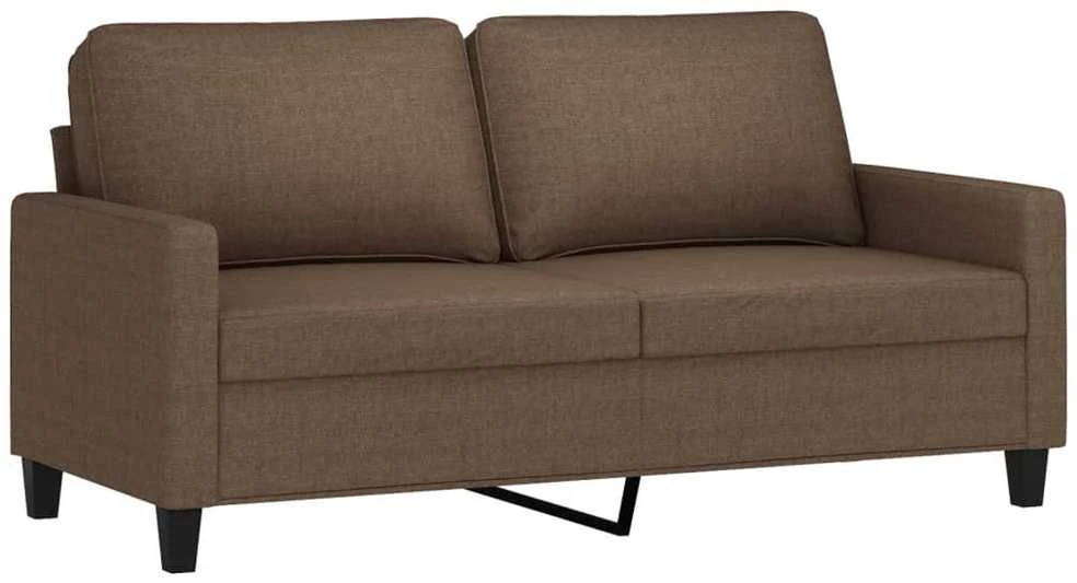 Sofa Sofos komplektas su pagalvėlėmis, 3 dalių, rudas, audinys