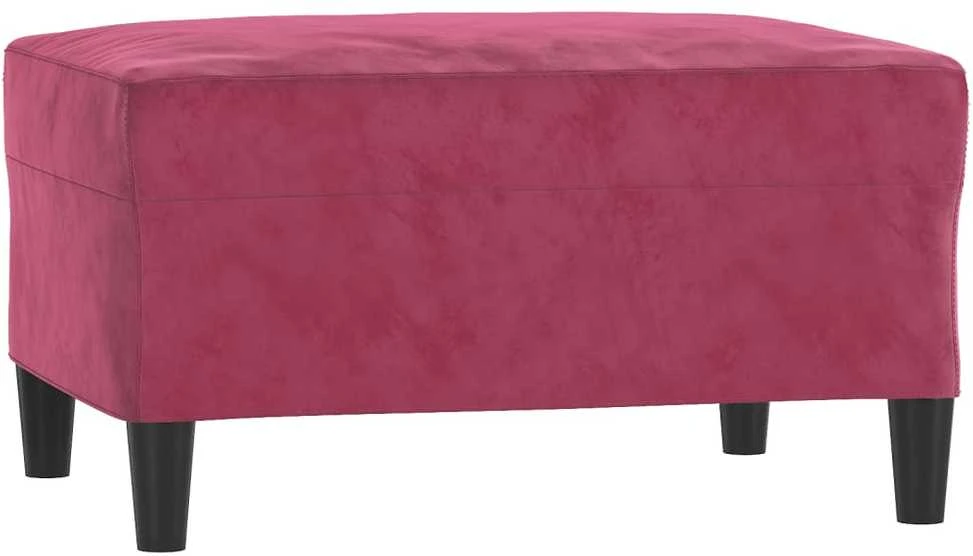 Sofa Sofos komplektas su pagalvėlėmis, 3 dalių, vyno, aksomas