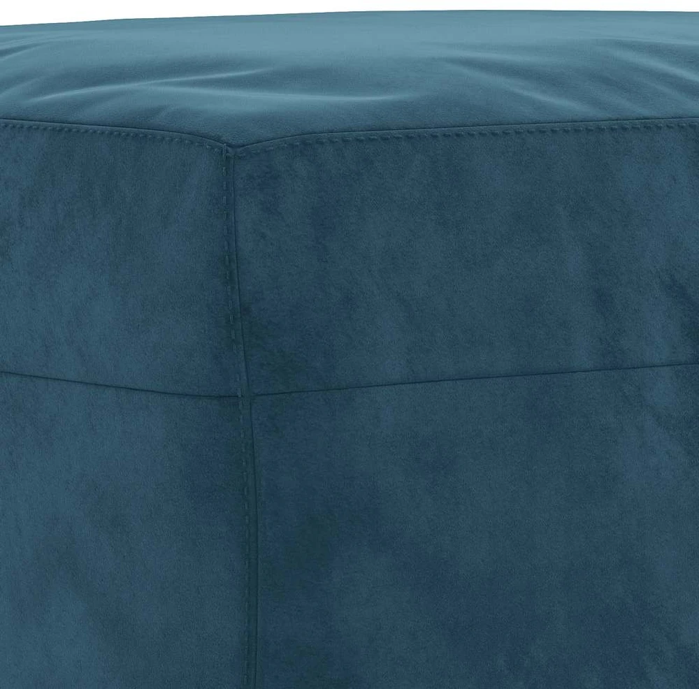 Sofa Sofos komplektas su pagalvėlėmis, 3 dalių, mėlynas, aksomas
