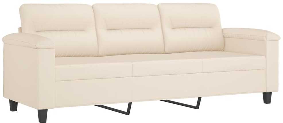 Sofa Sofos komplektas su pagalvėlėmis, 3 dalių, smėlio, audinys