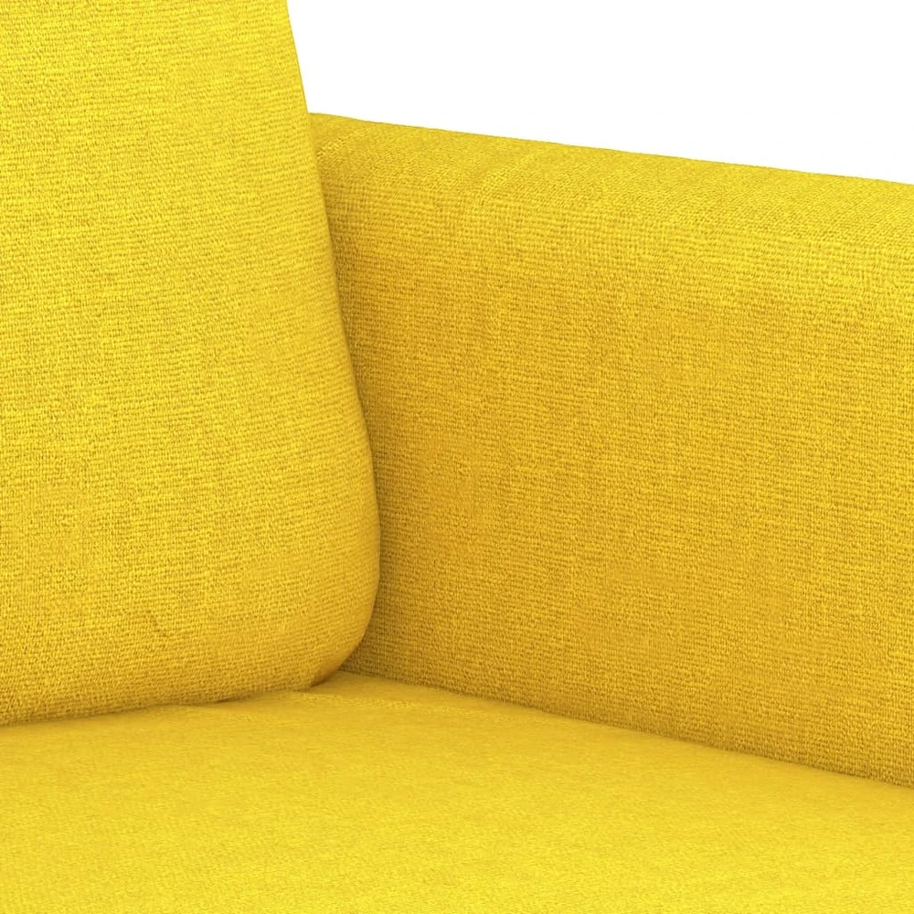 Sofa Sofos komplektas su pagalvėlėmis, 3 dalių, geltonas, audinys