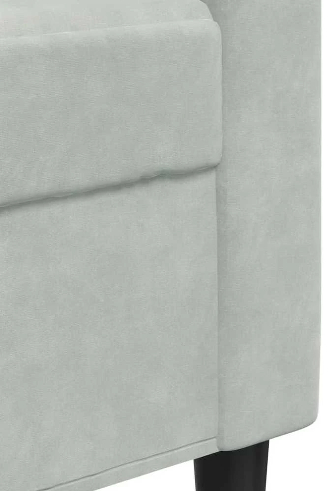 Sofa Sofos komplektas su pagalvėlėmis, 3 dalių, pilkas, aksomas