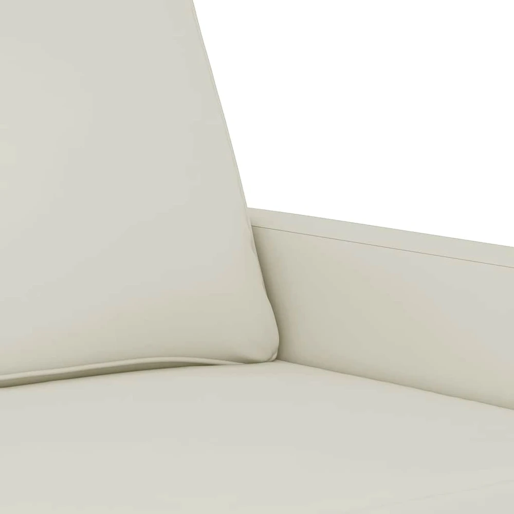Sofa Sofos komplektas su pagalvėlėmis, 3 dalių, kreminis, aksomas